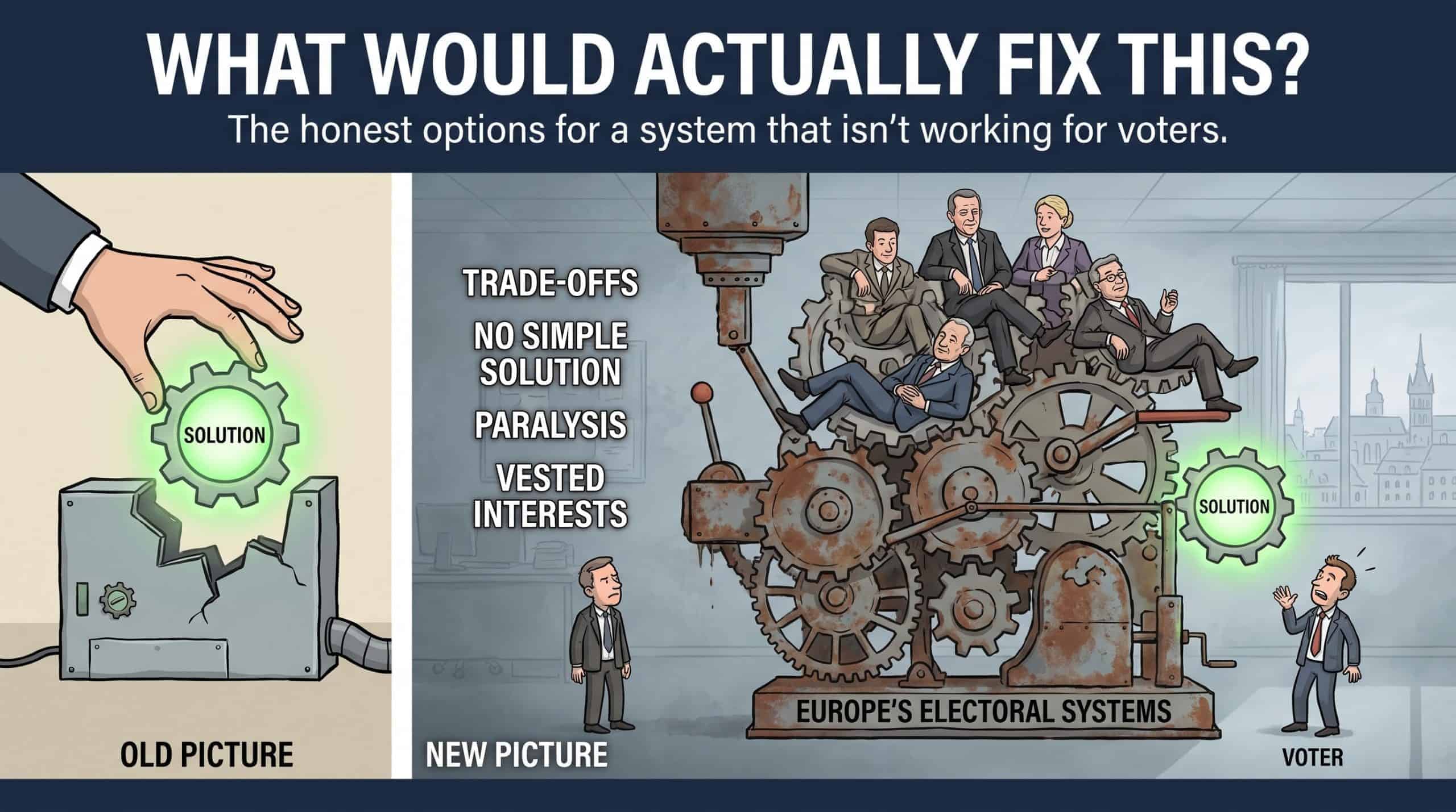 What Would Actually Fix This? The 7 honest options for a European System that isn’t working for voters